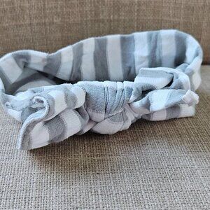Baby Bling Headband Baby Girl Head Band Gray/White Classic Knot Head Wrap
